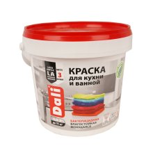 Краска водоэмульсионная для кухни и ванной 0,9 л. база С (бесцветный) моющаяся DALI Рогнеда