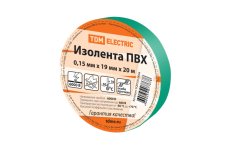 Изолента ПВХ 0,15х19 мм. Зеленая 20м TDM