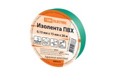 Изолента ПВХ 0,13*15 мм. Зеленая 20м TDM