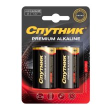 Элемент питания PREMIUM ALKALINE LR20/2B Спутник (2 шт.)