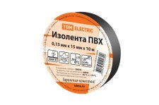 Изолента ПВХ 0,13*15 мм. Черная 10м TDM